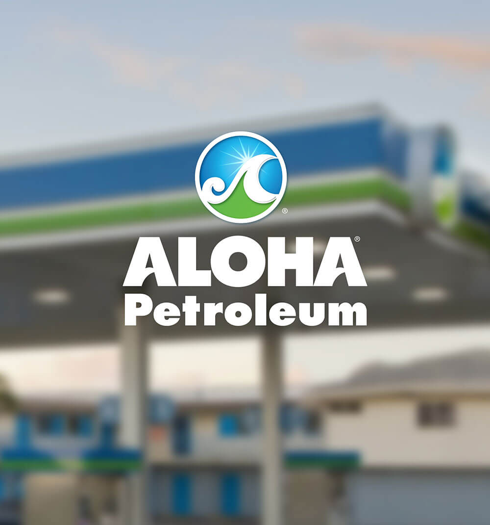 Aloha Petroleum logo and station exterior
